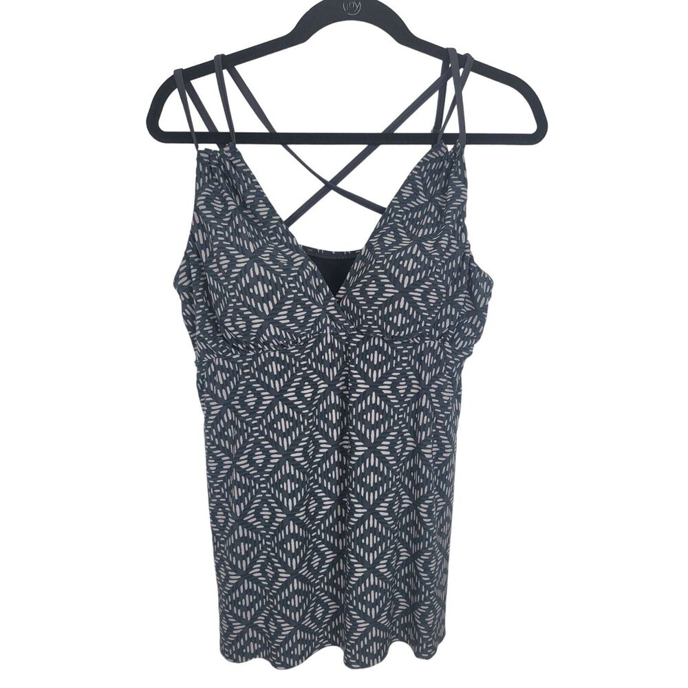 Dreamsuit Swim‎ Top 14 Womens Plus Size Padded Grey Swim Wear Pullover Pool